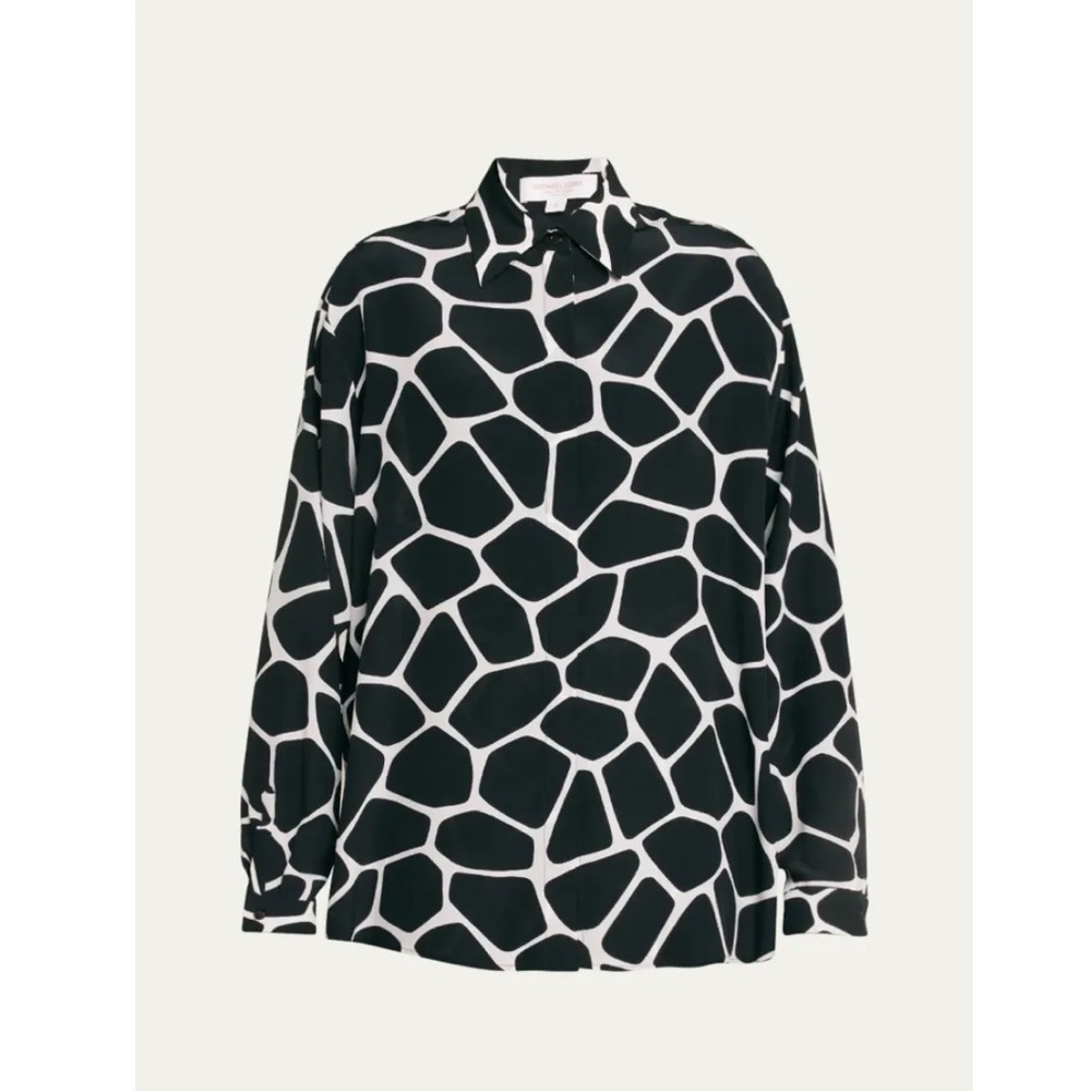 Michael Kors Collection Zebra Print Boyfriend Button Down